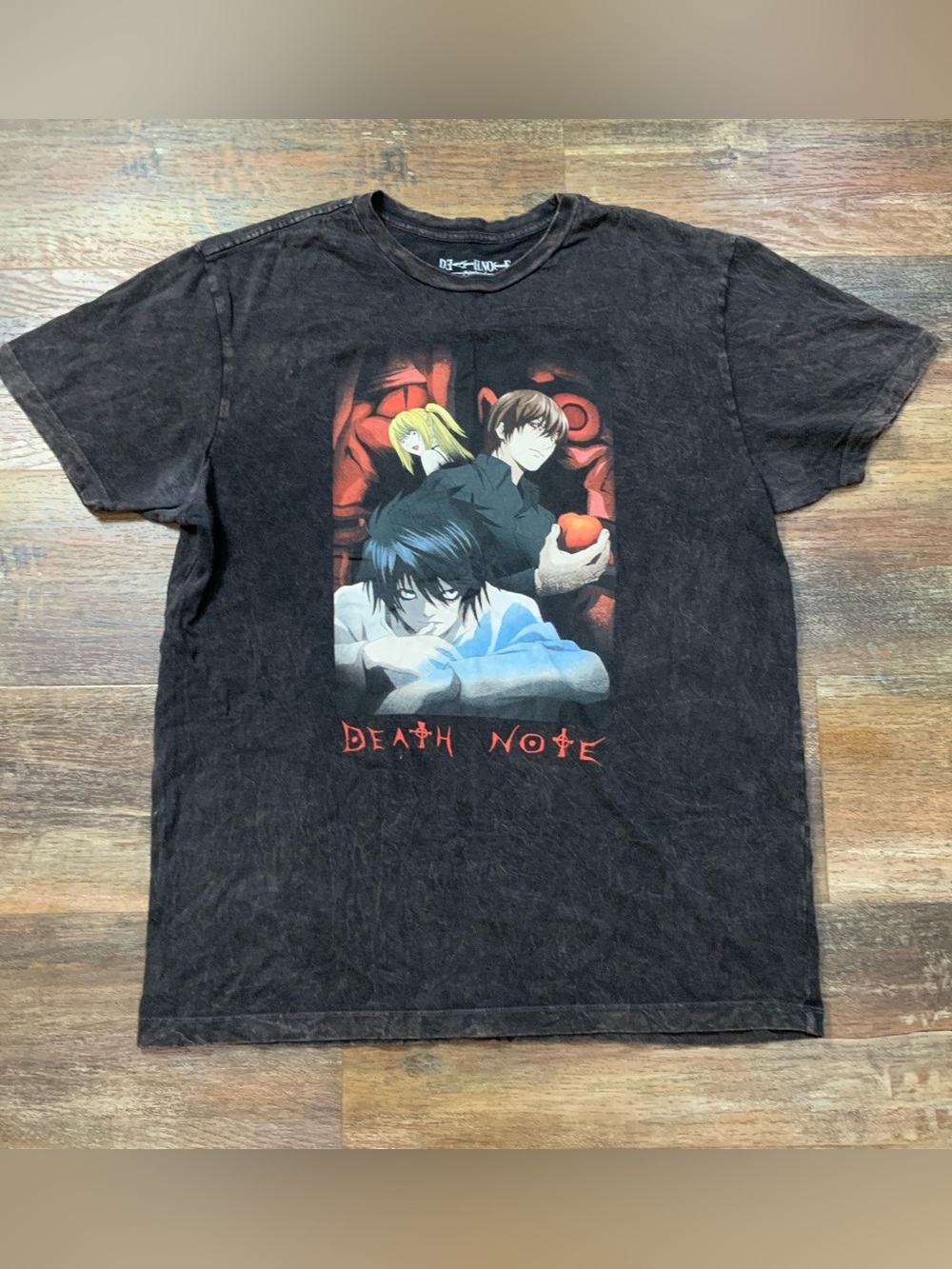 Death Note Cast Black Washed T-Shirt Size XXL